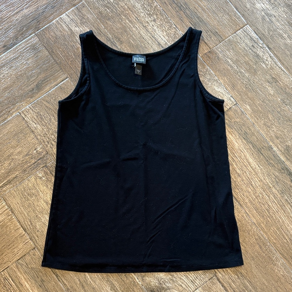 Eileen Fisher Black Scoop Neck Tank Top